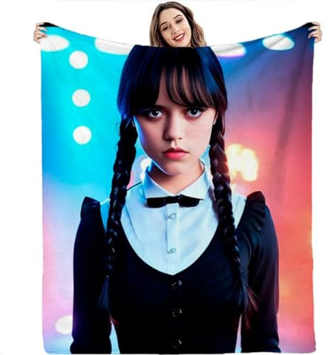 KnorRs 3D TV Mädchen Decke 150x200cm, Weich Flanell Kuscheldecke Flauschig Wohndecke Blanket, XL Decken Für Sofa Couch Wohnzimmer (T1,100 x 130 cm)