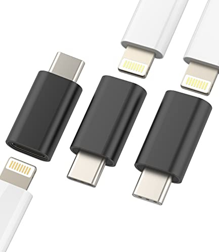 USB C Male to Lightning Female Charger Cable Adapter(3pack)for Apple IPhone15 Pro Max Plus for IPad 10、Air4/5、Mini6、Pro 12.9 Compatible for Samsung Galaxy S22 S23 Z Flip Type C Charging Cord Converter