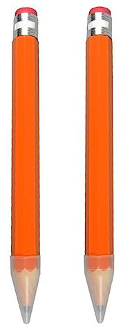HOODANCOS 2St orangefarbener Riesenbleistift Buntstifte für Kleinkinder Jumbo Spielzeug Bleistift schreiben Zeichenstift dicker Stab Stroh Geschenk Spender Vorschule großer Bleistift Hölzern