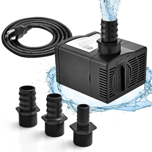 GOPLUS - Bomba de agua sumergible (22 W, 900 L/H, bomba de agua para fuente con elevación de 2,20 m, 3 boquillas, ultra silenciosa, para acuario, hidropónico, estanque, fuente interior exterior