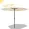 Daromigo Parasol de 350 cm avec manivelle - Parasol de jardin déporté - Protection solaire UV 50+ - Parasol à manivelle imperméable pour jardin, terrasse, balcon, sans support, beige, Ø 350 cm