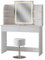 Vicco Schminktisch Charlotte, Weiß, 106 cm mit LED-Spiegel, QI-Ladegerät und Hocker