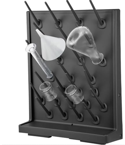 Labor-Trockengestell, Einseitiges Labor-Reagenzglas-Abtropfgestell Mit 27 Stäben Und Ablaufloch, Stehend Und An Der Wand Montiert, Abnehmbares Design, Säure- Und Korrosionsbeständig