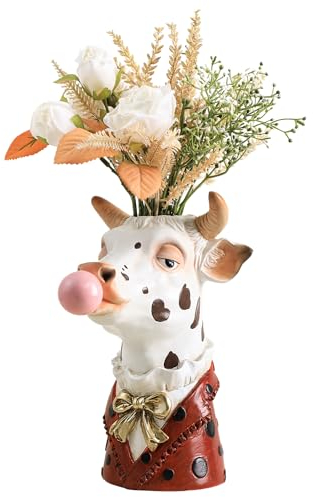 Blasenkunst-Vase, Tiergesichts-Vase, moderne Wohndekor-Vase (ohne Pflanzen), Kuh