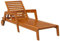 Outsunny Sonnenliege aus Holz, mit Latten, Gartenliege, Liegestuhl, Rückenlehne in 3 Positionen, Armlehnen, 2 Räder, Braun