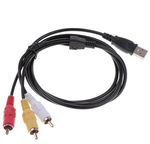 AsrMyjcx 2x1 Pièces Câble USB vers RCA 1,5 M Câble Adaptateur USB Mâle vers 3 RCA Mâle Séparateur AV