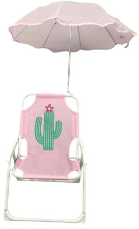 perfk Campingstuhl für Kinder, Klappstuhl mit Sonnenschirm, Leichter Strandstuhl, tragbar für Park, Garten, Ausflüge zum Strand, Anlage