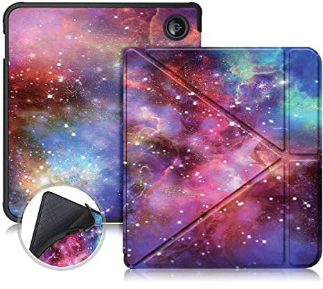 TOPCASE TPU Hülle für Tolino Vision Color 2024/Kobo Libra Color 2024/Kobo Libra 2 2021/Tolino Vision 6 2021 mit Standfunktion und mit Auto Schlaf/Wach,Galaxy