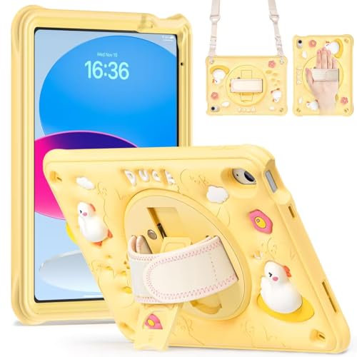 Gerutek Hülle für iPad 10 Generation 10,9 Zoll 2022,Gelb-A