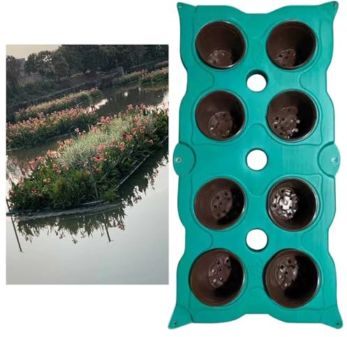 Maceta flotante de 1 m de largo para estanque, isla flotante de jardín, maceta reutilizable para estanque koi, zona de agua/río, sistema hidropónico