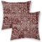 Boho-Kissenbezüge, 45,7 x 45,7 cm, Weinrot, Burgunderrot, Creme, ethnisches Design, für den Außenbereich, dekorative Dekokissen für Couch, Teppichmuster, Dekor-Kissenbezug, 2 Stück,