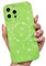 LoeoeL for iPhone 12 Pro Max Case Glitter Mag Safe, Sparkly Bling Magnetic Silicone Compatible with Magsafe Phone Case for Women, Girly Cute Sparkle Shiny Bright TPU Hard iPhone Cover, Neon Green Lime