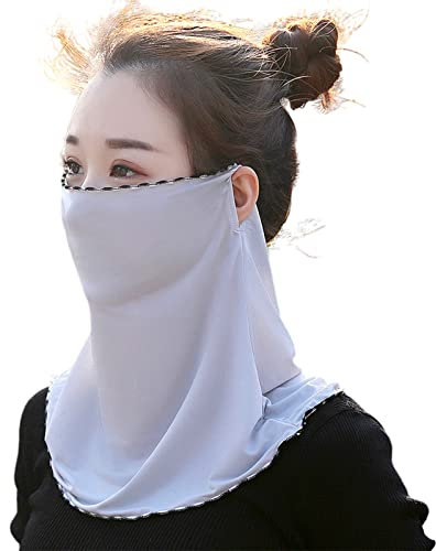 Maxtonser Face Woman Sonnenschutz, Reiten, Gesicht, Nackenschutz, Sonnenschutz, UV-Schutz, Kältegefühl, Ohrenschal, Schleier, Grau