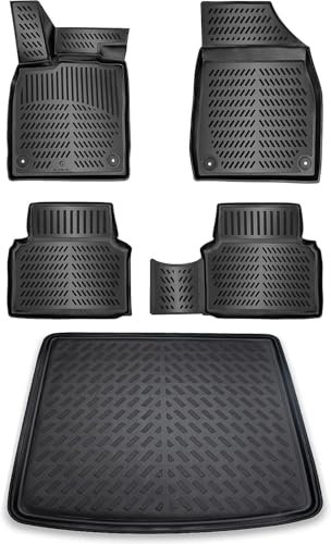 ELMASLINE 3D Gummimatten & Kofferraumwanne für BMW 5er (G61) 2023-2025 Kombi/Touring | Zubehör Fußmatten Kofferraummatte