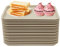 24 vassoi per fast food antiscivolo, rettangolari, in plastica, impilabili, per cucina, ristoranti, 36 x 27 x 2 cm (cachi)