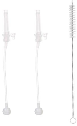 nohlerlife Sippy Cups Weighted Straw Replacement Set, Includes 2 Replacement V-Type Straw with Weight, 1 Cleaning Brush