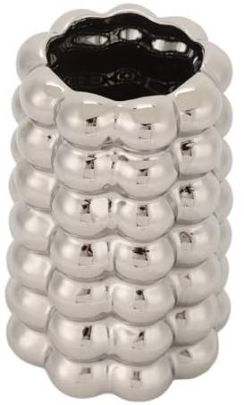 Unberührte Bubble Keramik Vase für Wohnzimmertischdekor Modern (Silver)