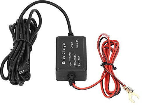 Tomvorks Hardwire Kit, 24h Surveillance, 5V/2.5A Output, Dashcam Accessory for Car Battery or Fuse Box with Low Voltage Protection, 3.2m Cable Length, Fits for Most Car Models, Mirror Cam (MICRO)