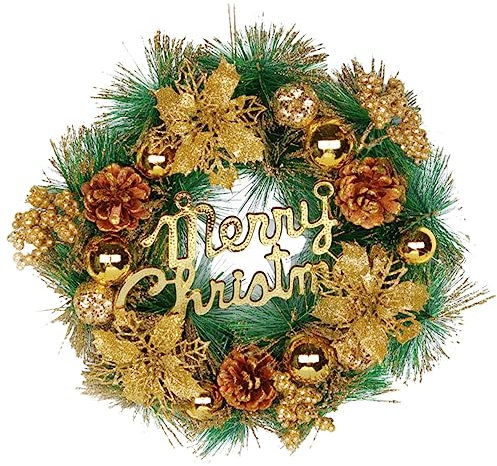 TOPPERFUN Guirnalda Navideña Decorativa con Signo Feliz Navidad para Puerta de Entrada Adorno de Escena Decoración de Fiesta de Navidad para Hogar y Exteriores