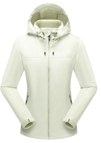 Giacca Antipioggia Impermeabile Donna, Giubbino Antipioggia Donna Sportivo con Cappuccio Trench Impermeabile Ragazza Traspirante Pieghevole Giacca Antipioggia Antivento Leggera per Esterno