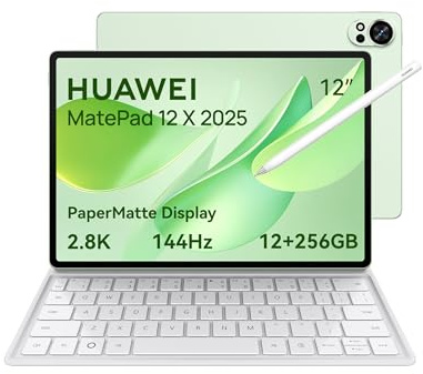 HUAWEI MatePad 12 X 2025 Tablet, 12 + 256 GB, Tastatur & M-Pencil-Pro, Grün | 2,8K und 144 Hz,1000 Nits, Ultraklares PaperMatte Display, 10.100 mAh-Akku, 66 W Supercharge, 30 Monate Garantie, Gaming
