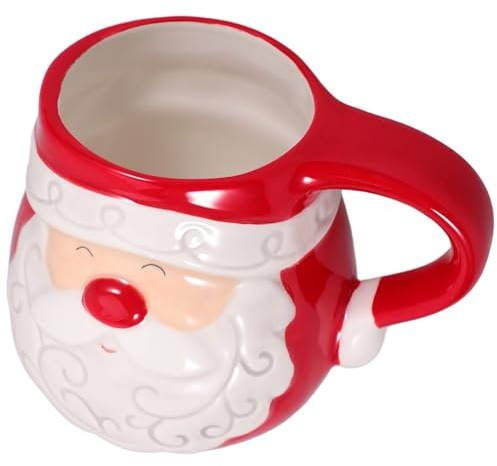 VICASKY Vintage Ceramic Santa Mug Christmas Santa Claus Mugs Cute Cartoon Home Office Party Decorative Water Drinking Cup
