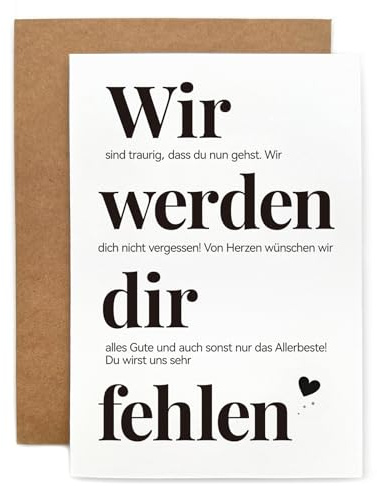 YISCOKO abschiedskarte kollegen karte abschied kollegin A6(mit Umschlag und Dichtungsband)abschiedsgeschenk kollegen Abschiedskarten eignen sich für Anlässe wie Ruhestand, Jobwechsel oder als Geschenk