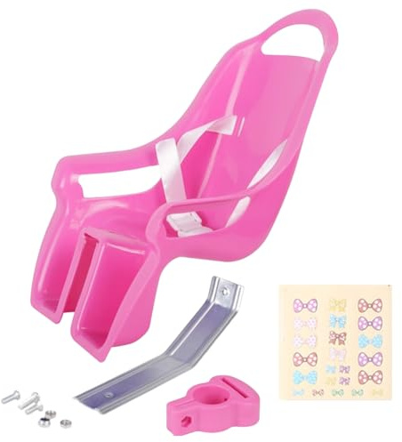Asiento de muñeca para bicicleta infantil con pegatinas DIY Doll Bike Seat, portabicicletas para muñecas de bebé, asiento de muñecas, set de accesorios para regalos
