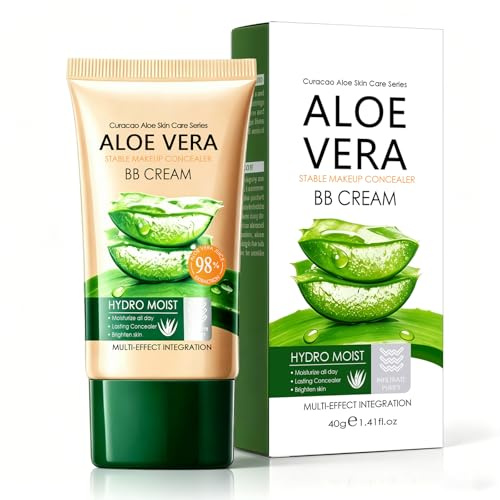 Aloe Vera BB Cream 01# Natural – Getönte Tagescreme mit Lichtschutzfaktor SPF 50 PA++++ – Feuchtigkeitsspendende CC Cream mit hoher Deckkraft & Öl-Kontrolle, langanhaltendes Finish, 40g