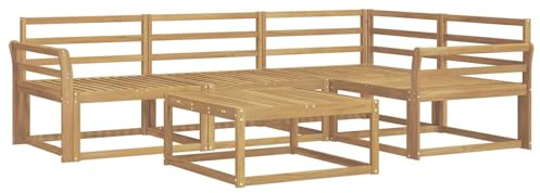 vidaXL Outdoor-Sofagarnitur 5 pcs Weiß 79 x 79 x 37 cm, Akazienholz Sofa, modernes Outdoor-Möbel, stylische Sectional-Garnitur, wetterfeste Terrasse, Garten Sitzgruppe