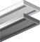 Garduna 150cm | silber | Gardinenschiene Vorhangschiene| Aluminium | 1- oder 2-läufig