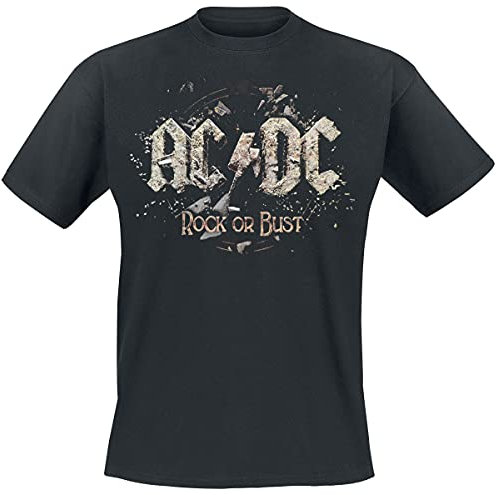 AC/DC Rock Or Bust Männer T-Shirt schwarz 5XL 100% Baumwolle Band-Merch, Bands