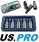 US PRO USP2076 Lot de 5 douilles à trois embouts carrés avec cannelures 1/2 M10-M18