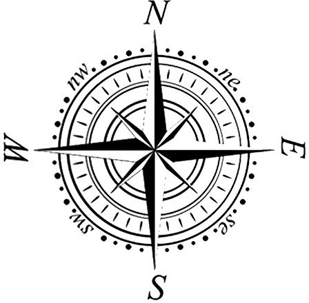Windrose, Navigationskompass, wiederverwendbare Schablone, A3, A4, A5 und größere Größen, Wanddekor/Kompass (PVC-wiederverwendbare Schablone, Größe S - 70 x 70 cm, 69,8 x 69,8 cm)