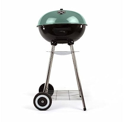 Livoo – Barbecue à Charbon DOC172VE - Ø 41 cm, Acier chromé, Hauteur 69,5 cm, clapet d'aération, Grille de Stockage, bac récupérateur