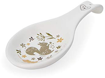 Cooksmart British Designed Spoon Rest | Spoon Rests for All Type of Spoons | Kitchen Spoon Rest for All Types of Kitchens - Woodland