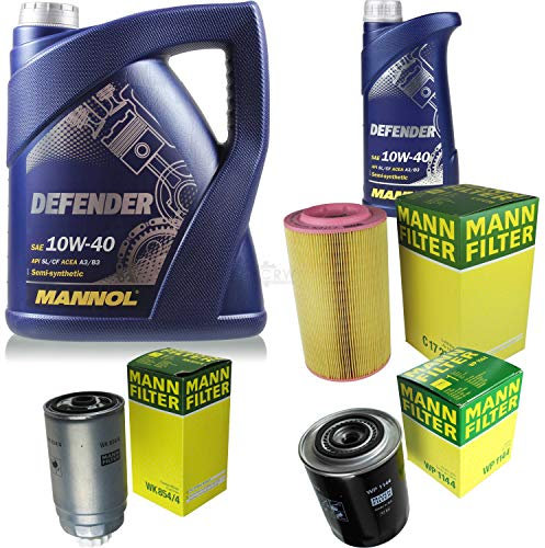 Filter Set Inspektionspaket 6 Liter MANNOL Motoröl Defender 10W-40 API SL/CF MANN-FILTER Luftfilter Kraftstofffilter Ölfilter