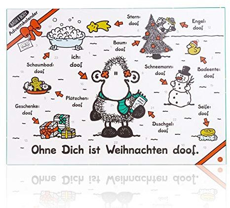 Accentra Bade- und Pflege- Adventskalender - Sheepworld Ohne Dich ist Weihnachten doof - mit 24 Körperpflege, Bade- und Accessoires-Produkten