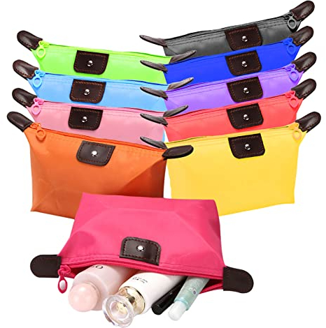 Zuzer 10PCS Pochette Trucchi Beauty Case da Viaggio Donna Borsa da Toilette,Toiletry Make Up Bag per Ragazze,Organizer Cosmetici per Borsa Porta Trucchi da Viaggio