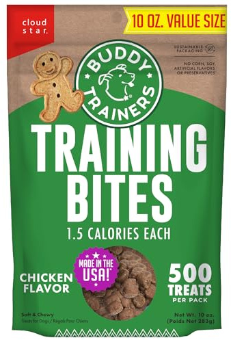 Buddy Biscuits Trainers Training Bites Soft & Chewy Dog Treats, Chicken, 10 oz. Pouch