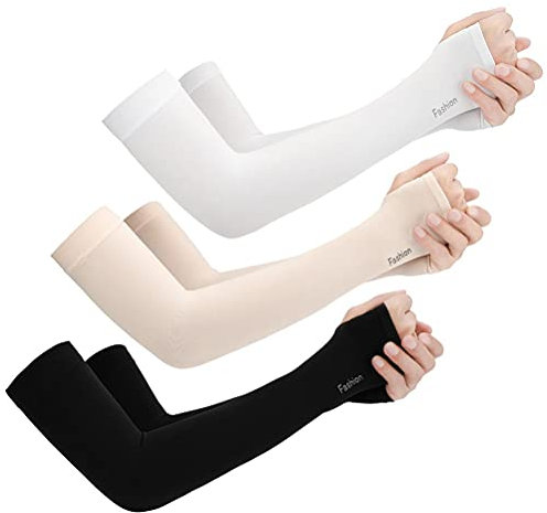 WINBST Manguitos para brazos, mangas para brazos, 3 pares de protección contra el sol UV, mangas de enfriamiento para el brazo elástico, mangas de brazo unisex para todos los deportes al aire libre