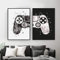 GLASA Spielkonsolen-Poster, schwarz-weiß, Controller, Leinwand, Gemälde, Jungen, Geschenk, Drucke, abstraktes Gamepad, Wandbild, Kinderzimmer, Dekoration, 50 x 70 cm, 2 rahmenlos