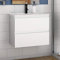 Aica Sanitär Waschtisch mit Unterschrank 60 cm Badmöbel Set mit Waschbecken Keramik dünn Gäste WC Weiß Matt