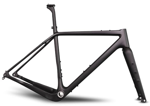 ICAN X-Gravel-2 Carbon Gravel Bike Frameset BSA Vollständig innenliegende Kabel Flat Mount Steckachse(52cm)