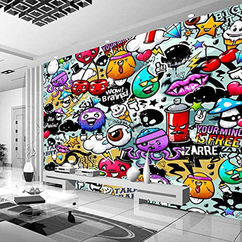 YXTSmurals Papier Peint Intissé Tapisserie Murales Panoramique 3D Personnalisé Photo Mur Papier Peint Color Graffiti Pattern Murale Chambre Salon Canapé Papier Peint