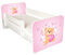 AS-TOR Kinderbett Jugendbett Igor 80x160cm mit Matratze und Abnehmbarem Geländer - Bett Schlafzimmer Kindermöbel Kinderbetten für Mädchen Junge, Massivholz, Solide Sicher, Rosa Teddybär