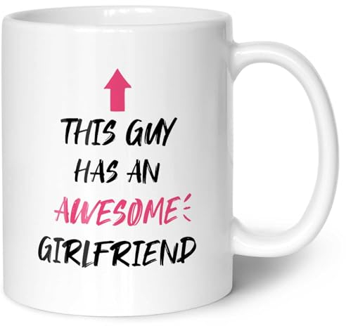 GRAVURZEILE Bedruckte Tasse mit Spruch - Awesome Girlfriend - Geschenk für Paare zum Valentinstag - Spülmaschine & Mikrowelle geeignet - Partner Geschenke für Sie & Ihn - Farbe: Weiß