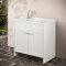 Mobile lavatoio Lavanderia 80x50, Ideale per Esterno e Interno, Resina PVC Bianco in Kit di Montaggio (Mobile Completo)