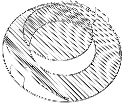 Coisien 8835 Grill Grates,Replacement for Weber 8835 Charcoal Grills, Gourmet System, Chrome plated Cooking Grids For Weber 57cm Grills, One-Touch, Performer, Bar-B-Kettle and Master-Touch, white