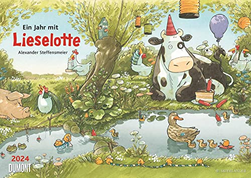 Die Kuh Lieselotte 2024 ‒ Erfunden und illustriert von Alexander Steffensmeier ‒ Wandkalender für Kinder ‒ Format 42 x 29,7 cm